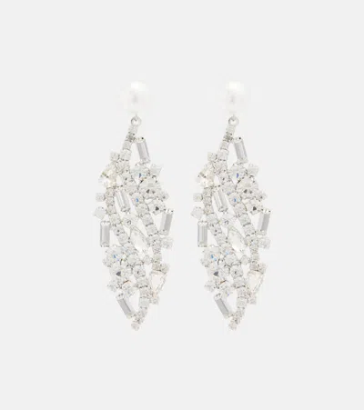 Magda Butrym Crystal-embellished Faux-pearl Drop Earrings In Silver