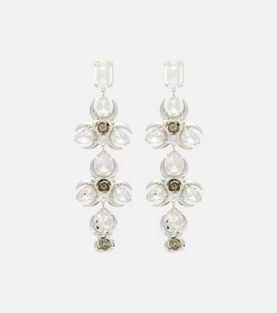 Magda Butrym Crystal-embellished Floral Drop Earrings In Purple