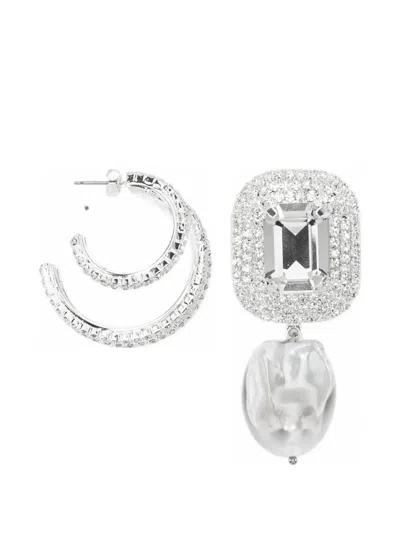 Magda Butrym Crystal-embellished Mismatched Earrings In Purple