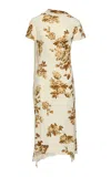Magda Butrym Cupro Jersey Floral Midi Dress In Animal Print