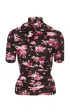 Magda Butrym Cupro Jersey Floral Top In Animal Print