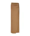Magda Butrym Long Stretch Viscose Skirt With Side Draping In Brown