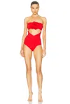 Magda Butrym Cut Out One Piece Swimsuit In Red