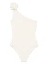 Magda Butrym Embellished One-shoulder Swimsuit In 中性色