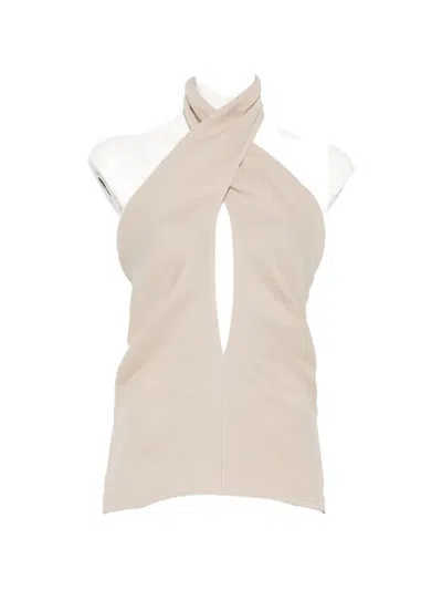 Magda Butrym Cut-out Blouse In Neutral