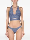 Magda Butrym Logo Print Bikini Top In Blue