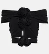 Magda Butrym Cutout Off-shoulder Jersey Crop Top In Black