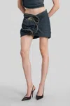 Magda Butrym Asymmetric Button High Waist Mini Skirt In Blue