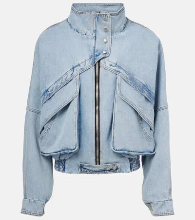 Magda Butrym Denim Bomber Jacket In Light Blue