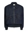 Magda Butrym Zip-up Denim Bomber Jacket In Navy