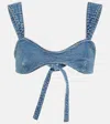Magda Butrym Strappy Denim Bralette In Blue