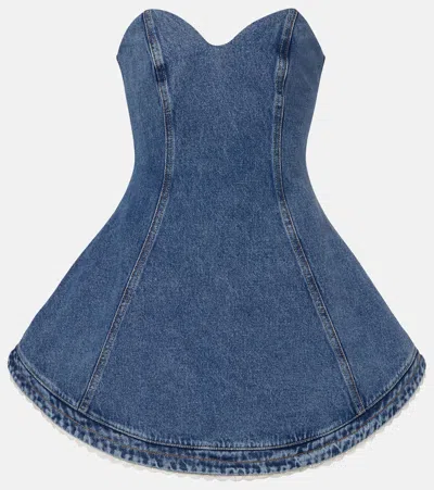 Magda Butrym Denim Bustier Dress In Blue