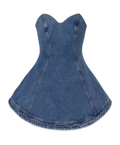 Magda Butrym Denim Bustier Dress In Blue