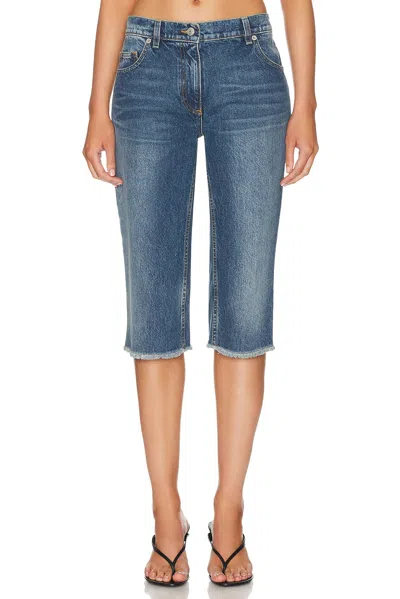Magda Butrym Low-waisted Frayed Jeans In Blue