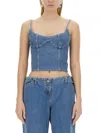 Magda Butrym Round Neck Denim Camisole In Blue