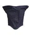 Magda Butrym Strapless Stretch-silk Corset Top In Navy