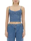 Magda Butrym Denim Top In Navy