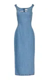 Magda Butrym Denim Cotton Midi Dress In Light Wash