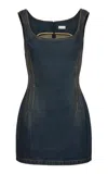 Magda Butrym Denim Cotton Mini Dress In Dark Wash