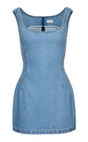 Magda Butrym Denim Cotton Mini Dress In Light Wash