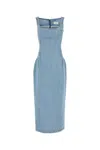 Magda Butrym Sleeveless Square Neckline Denim Dress With Back Slit