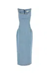 Magda Butrym Sleeveless Square Neckline Denim Dress With Back Slit