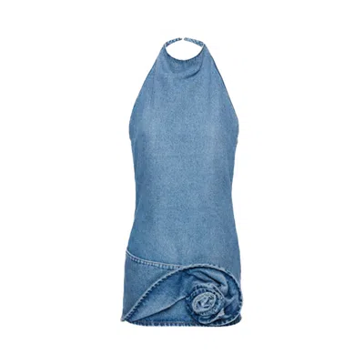 Pre-owned Magda Butrym Denim Dress 'light Blue' | Women's Size 38