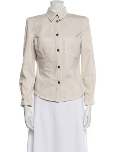 Pre-owned Magda Butrym Denim Jacket W/ Tags In Neutral