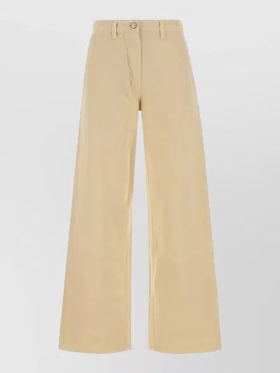 Magda Butrym Denim Jeans Wide Leg Belt Loop Style In Neutral