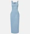 Magda Butrym Sleeveless Square Neckline Denim Dress With Back Slit
