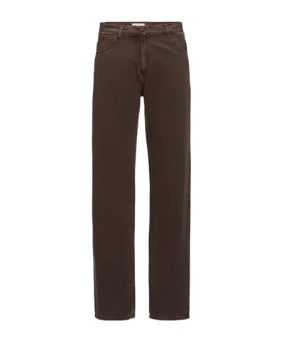 Magda Butrym Denim Mid-waist Straight-leg Jeans In Brown