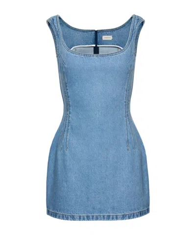 Magda Butrym Denim Mini Dress In Blue
