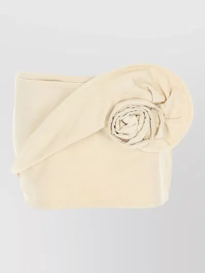 Magda Butrym Denim Mini Skirt Asymmetric Floral Design In Neutral