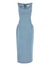 Magda Butrym Sleeveless Square Neckline Denim Dress With Back Slit