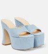 Magda Butrym Denim Platform Mules In Blue