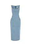 Magda Butrym Sleeveless Square Neckline Denim Dress With Back Slit