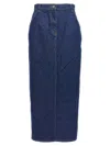 Magda Butrym High-waisted Denim Skirt With Pockets And Slit