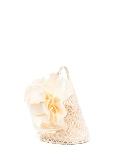 Magda Butrym Devana Floral-appliqué Mini Bag In Neutrals