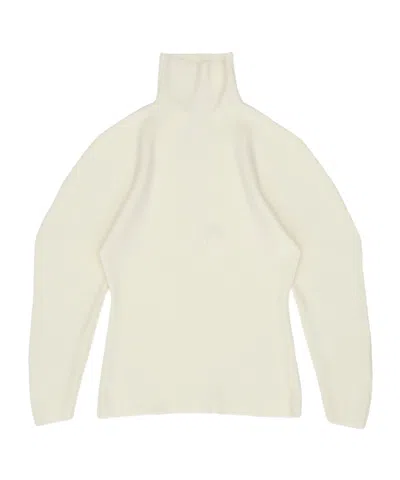 Magda Butrym Dimensional Sleeved Turtleneck Jumper In White