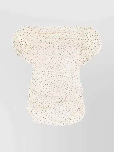 Magda Butrym Dotted Puff Sleeve Blouses In Gold