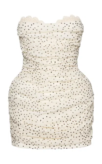 Magda Butrym Dotted Silk Mini Dress In Black,white