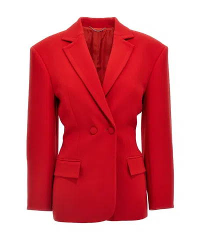 Magda Butrym Double-breasted Hourglass Blazer In Red