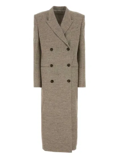 Magda Butrym Double-breasted Coat In Gray