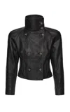 Magda Butrym Double-breasted Leather Jacket In Black
