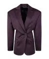 Magda Butrym Double-breasted Pinstripe-detail Blazer In Purple