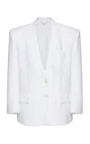 Magda Butrym Double-breasted Silk Blazer In White