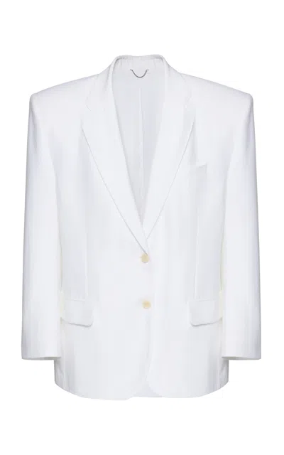 Magda Butrym Double-breasted Silk Blazer In White