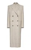 Magda Butrym Double-breasted Silk Blend Coat In Nude