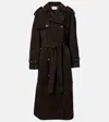 Magda Butrym Double-breasted Suede Trench Coat In Brown