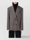 Magda Butrym Double Breasted Wool Chevron Jacket In Animal Print